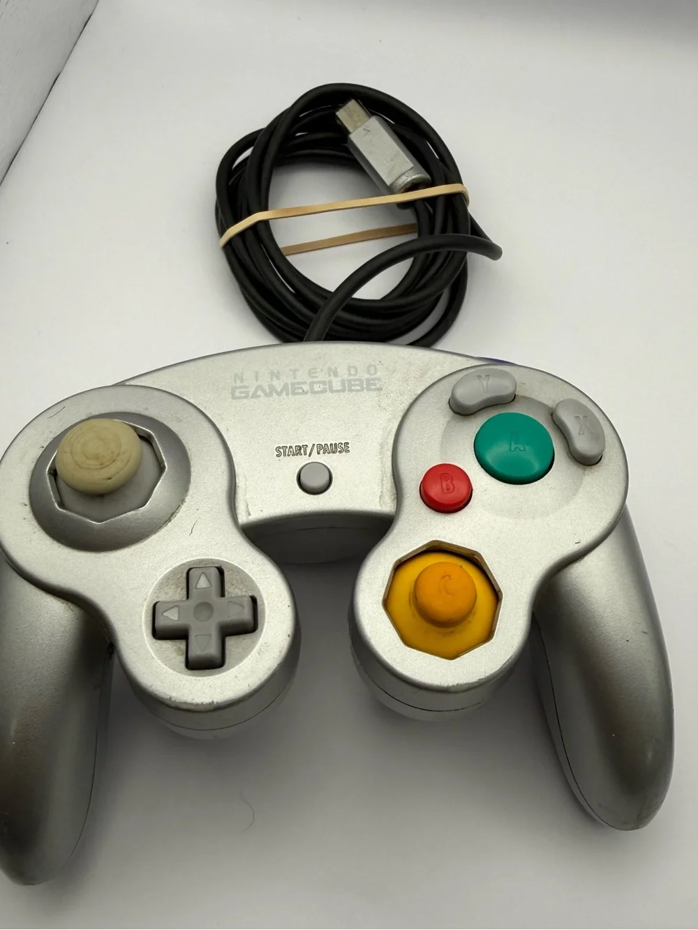 Lot of 2 OEM Gamecube Controllers - Pair Of Platinum Silver Tested Original